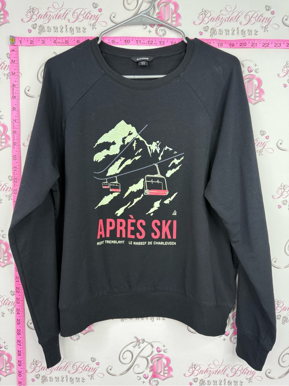 RIPZONE sweater Aprés Ski Graphic Crewneck Sweatshirt - Black pull over